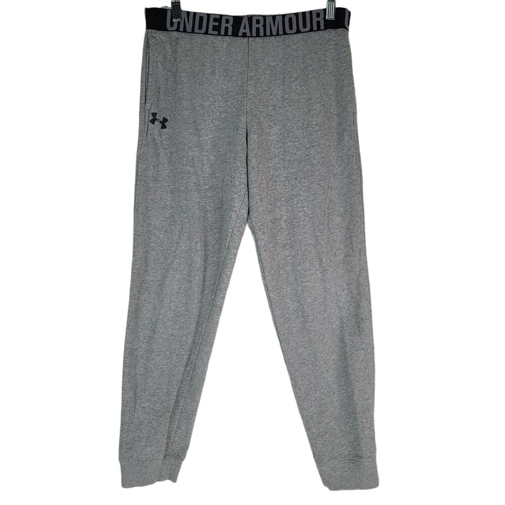 Under Armour Jogger Sweatpants Boys‎ YXL Loose Gray UA Tech Cotton Blend
